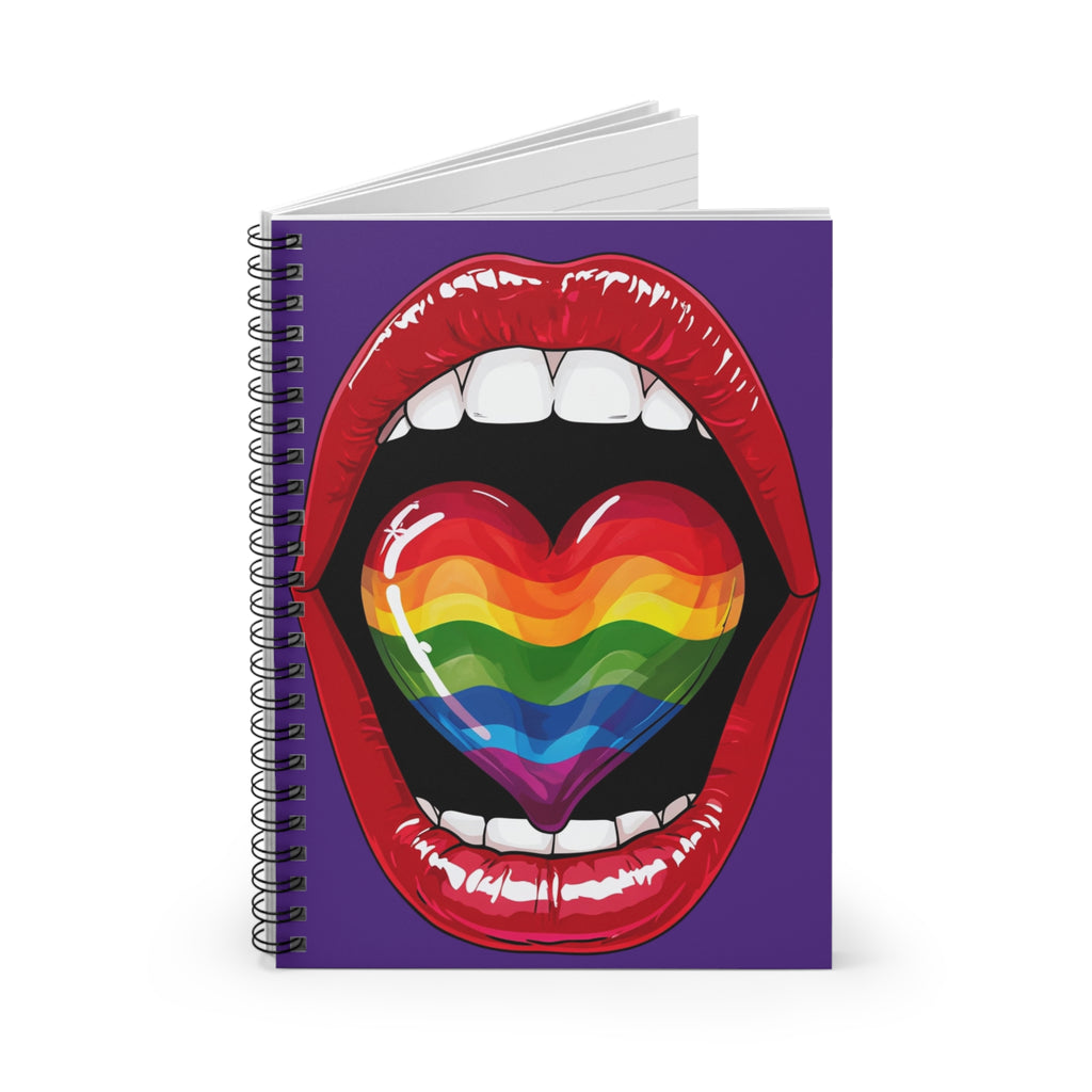 Vibrant LGBTQ+ Spiral Notebook - Ruled Lines with Colorful Heart Design