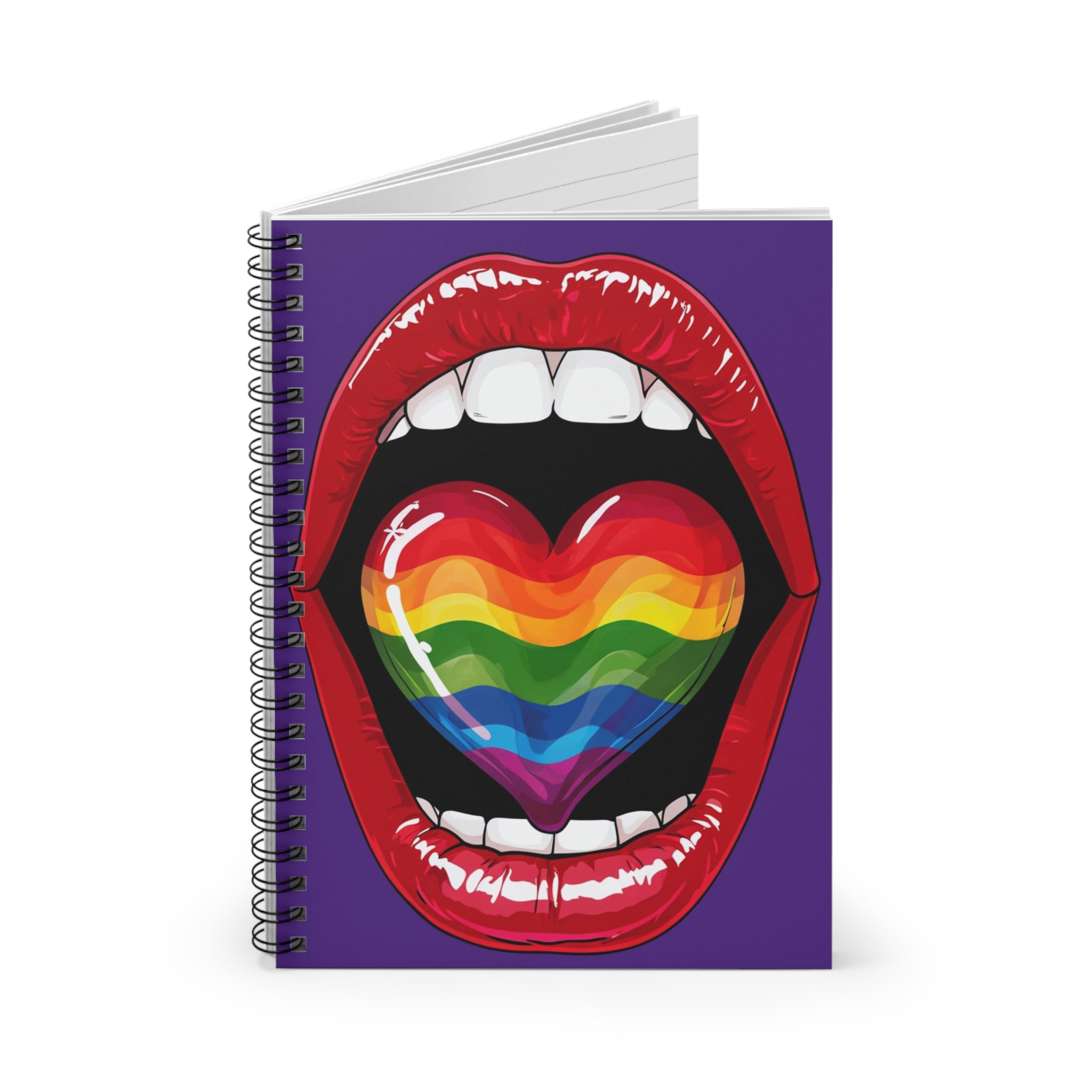 Vibrant LGBTQ+ Spiral Notebook - Ruled Lines with Colorful Heart Design
