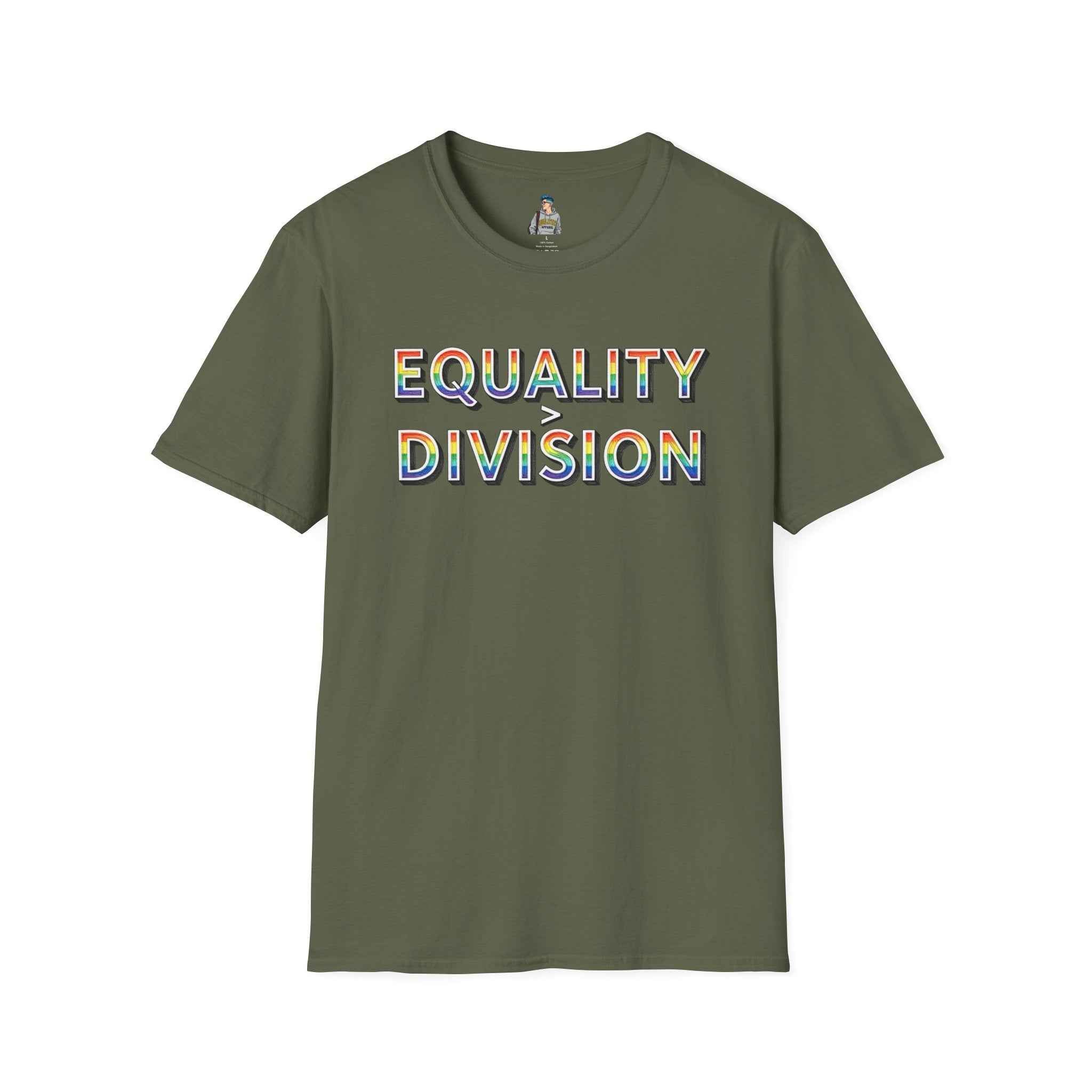 Equality is Greater Than Division T-Shirt — Rainbow Pride Graphic Tee
