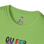 Queer Pride Unisex Softstyle T-Shirt - "Queer People Belong Everywhere"
