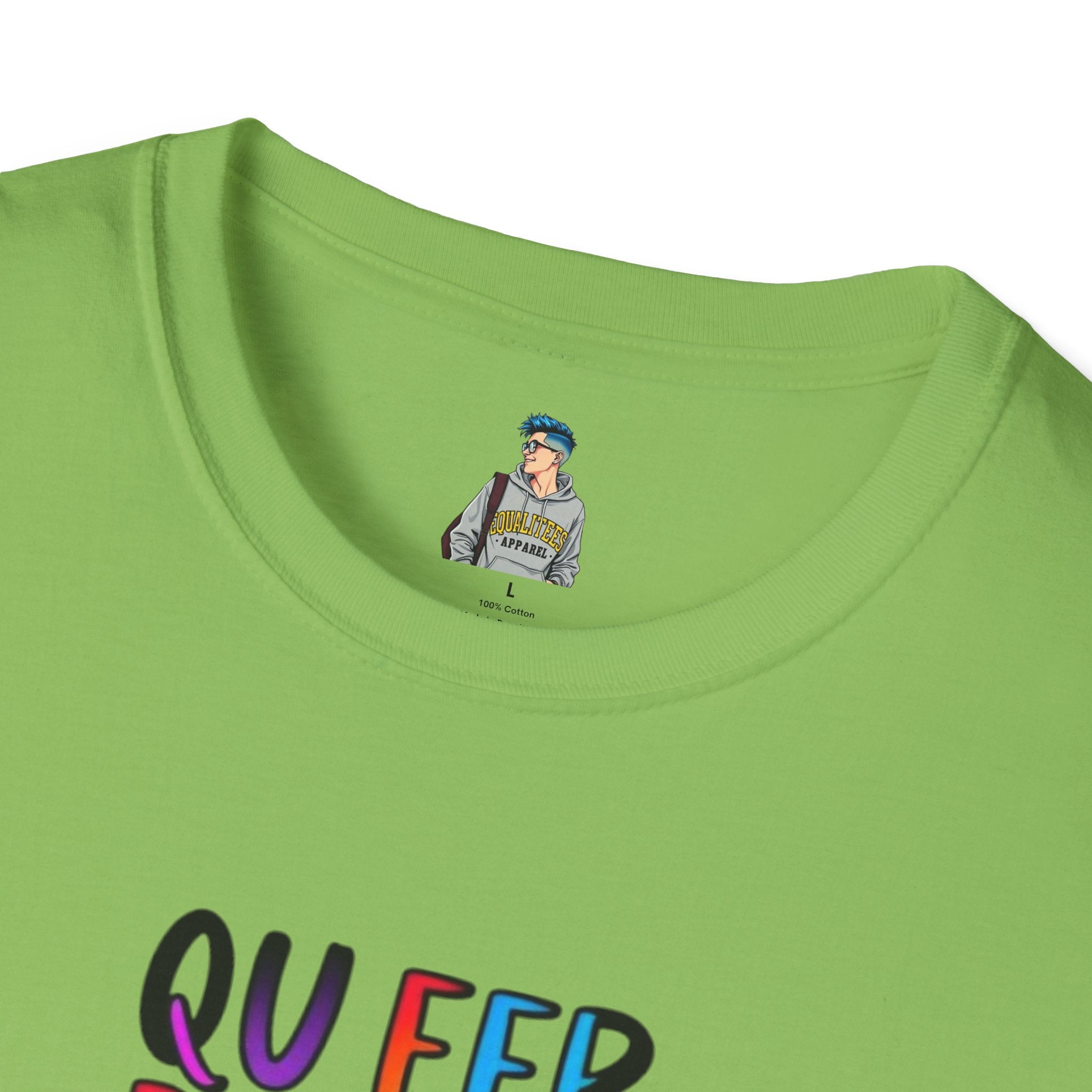 Queer Pride Unisex Softstyle T-Shirt - "Queer People Belong Everywhere"