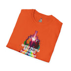 Queer Pride Unisex Softstyle T-Shirt - "Queer People Belong Everywhere"