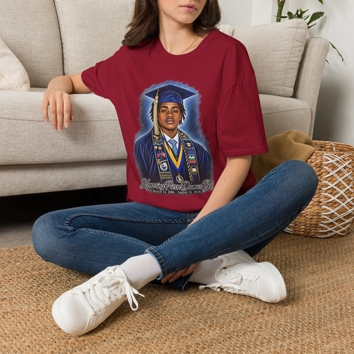 Portrait Front and Back - In Memory of Pierre Damas Bel T-Shirt