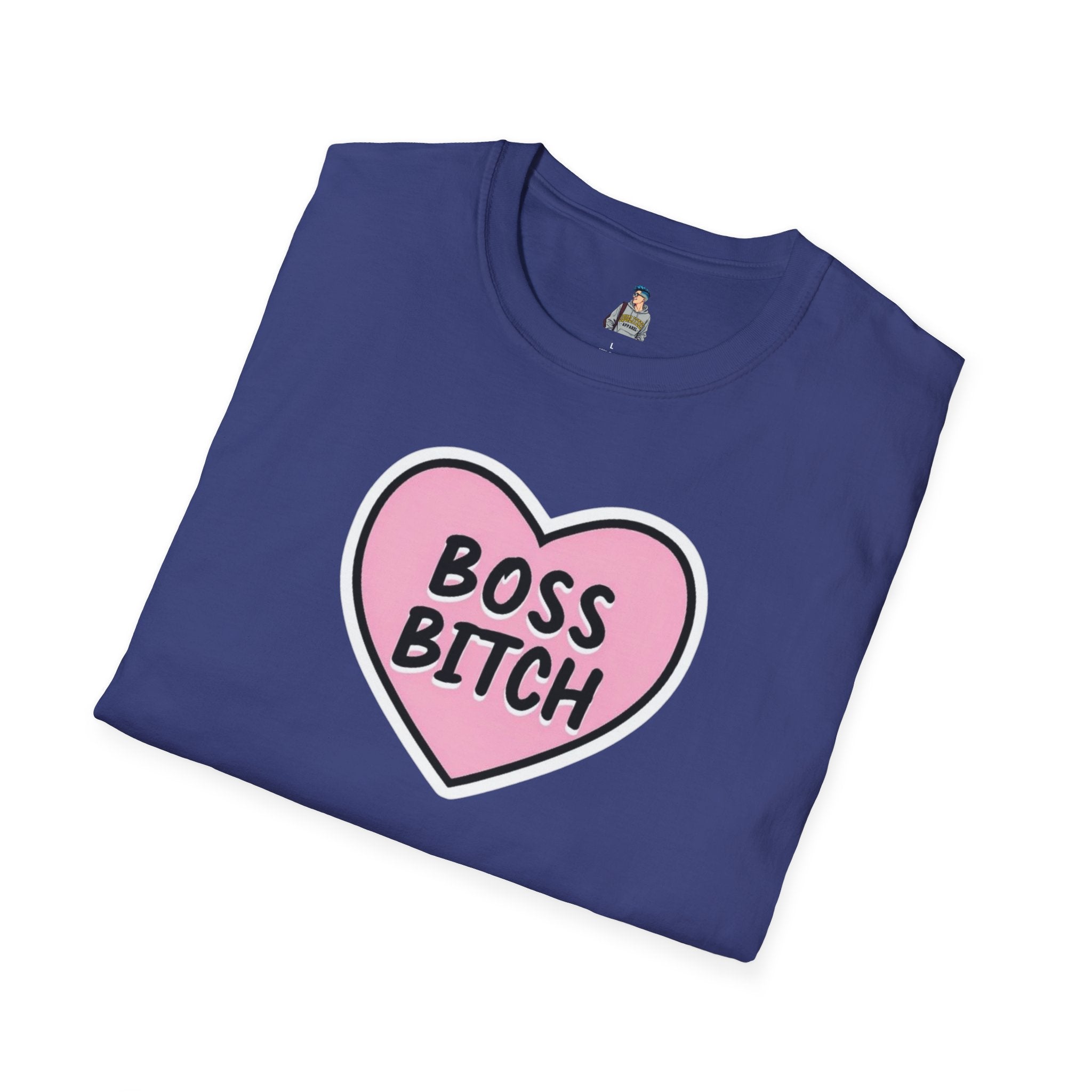 Unisex Softstyle T-Shirt - 'Boss Bitch' Heart Design - Funny Statement Tee