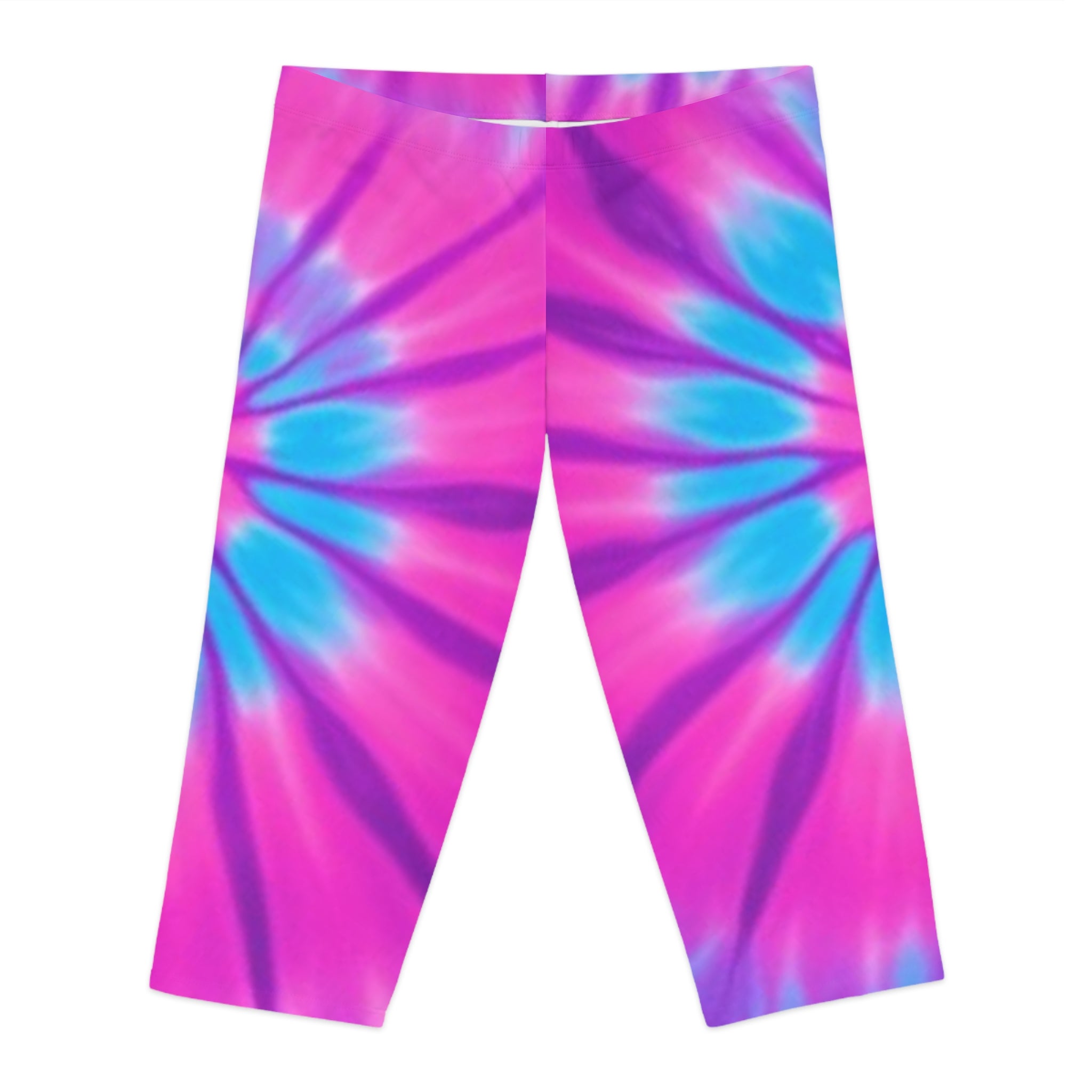 Colorful Tie-Dye Capri Leggings for Women - Stylish & Comfy Activewear