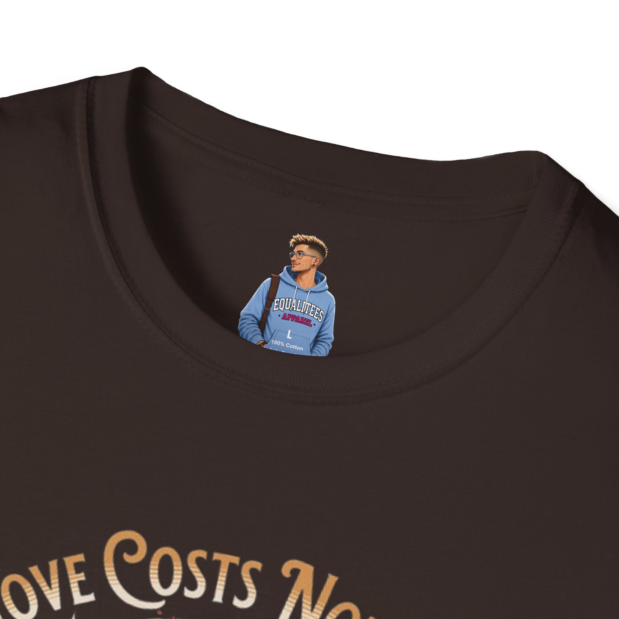 Unisex Softstyle T-Shirt - Love Costs Nothing, Give It Away Floral Peace Design