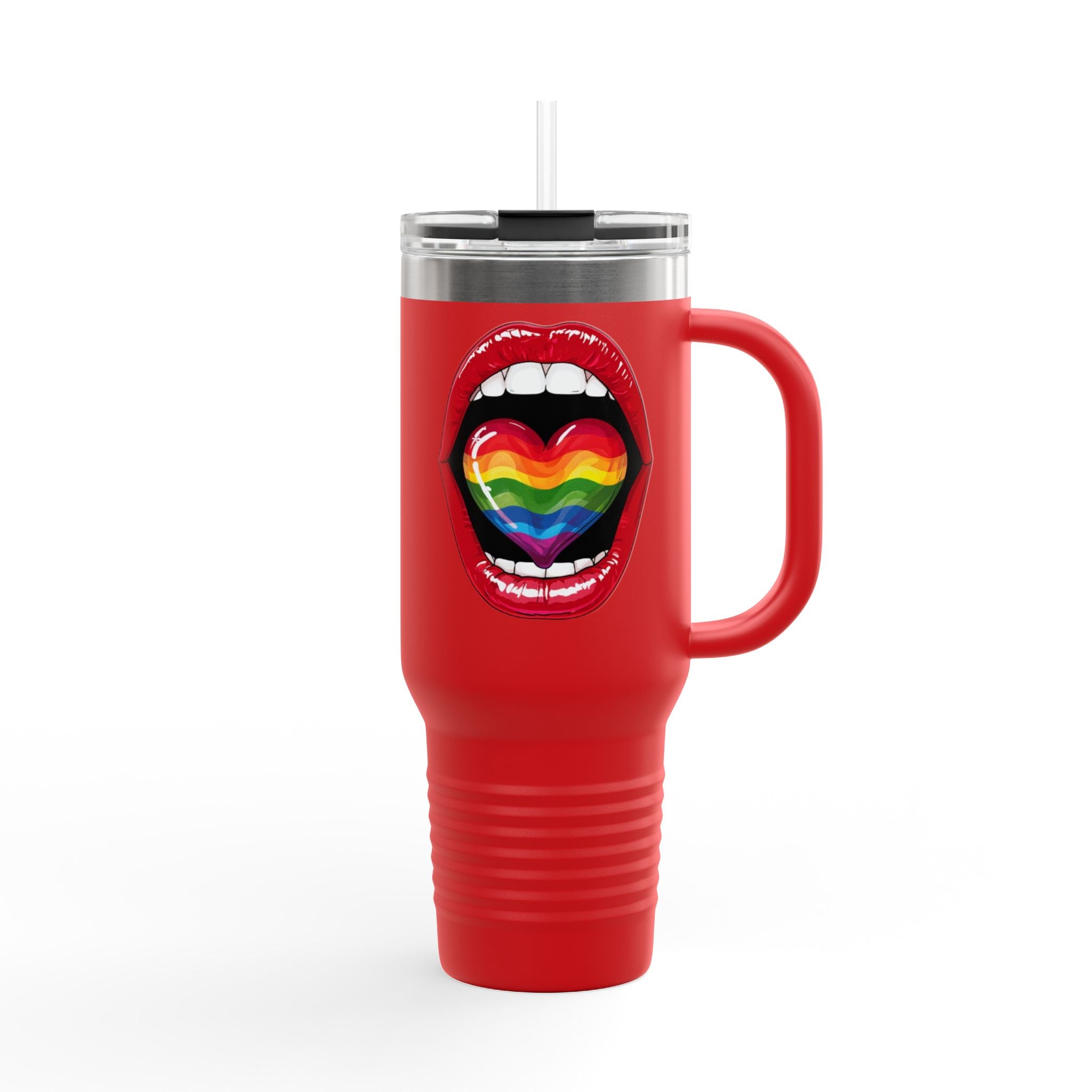 Rainbow Tongue Insulated Travel Mug - 40oz, Perfect for Pride Celebrations