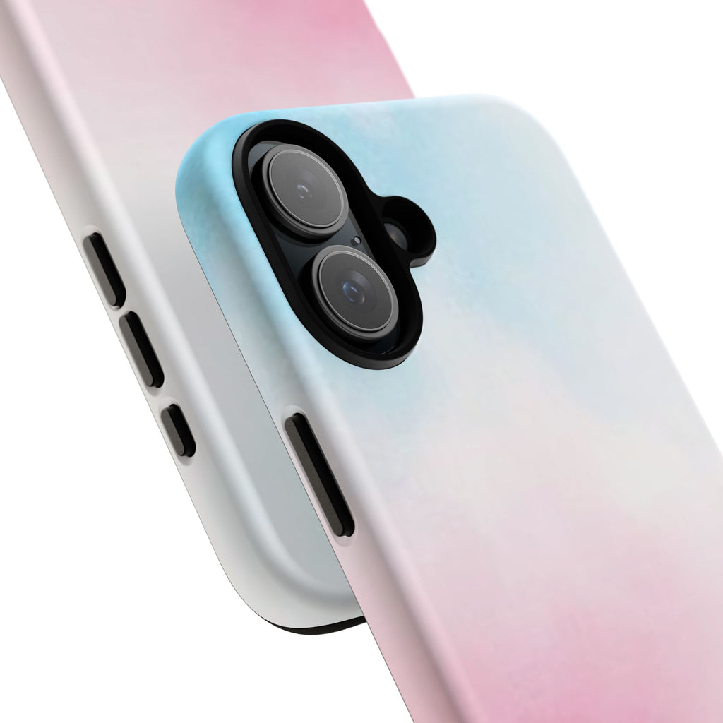 Pastel Cloud Tough Phone Case for iPhone Pink & Blue Gradient Protective Cover