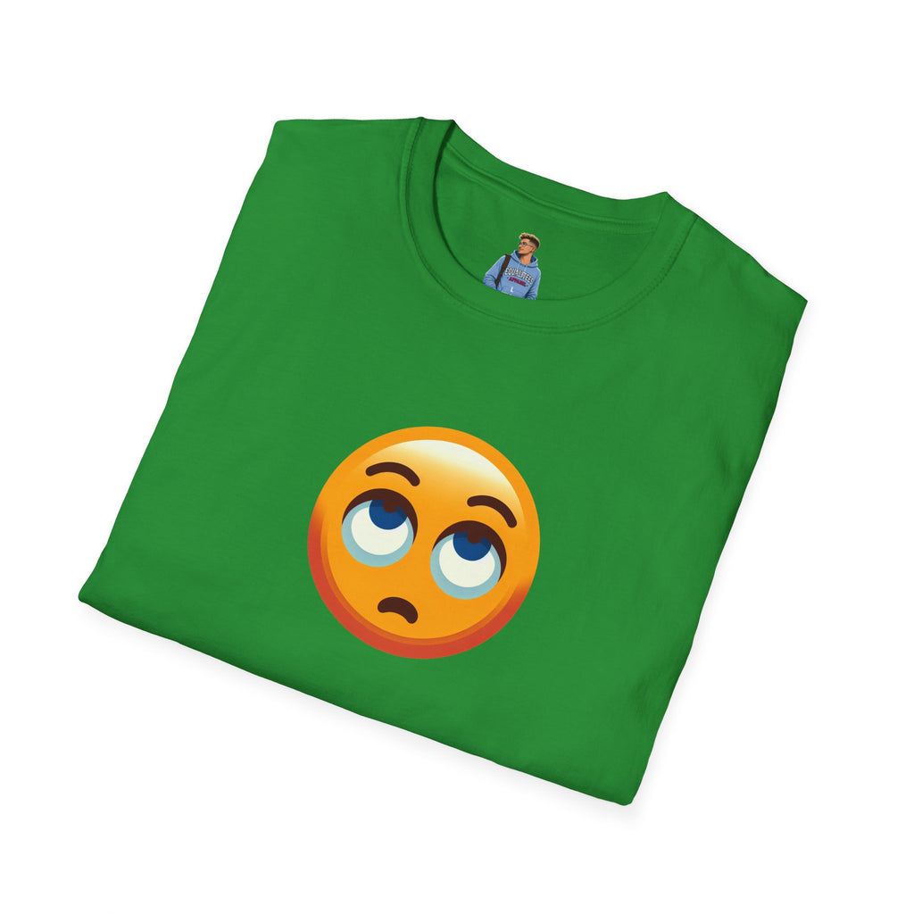 Unisex Softstyle T-Shirt with Eye Roll Emoji | Casual Graphic Tee for Everyday Humor