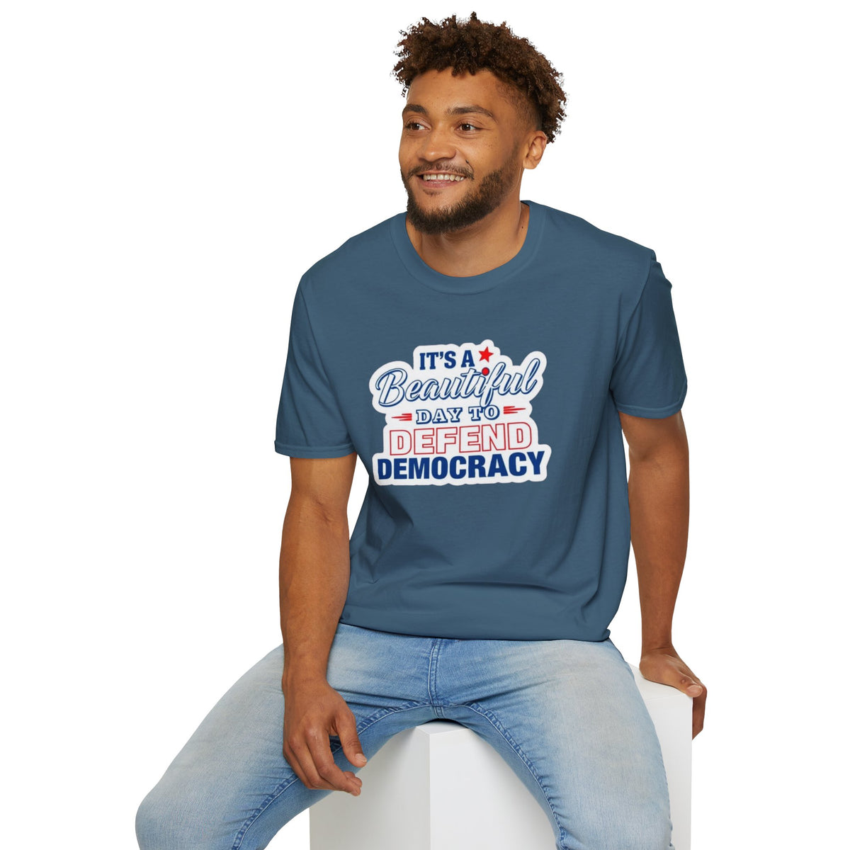 Defend Democracy Unisex Softstyle T-Shirt - Perfect for Activism and Everyday Wear