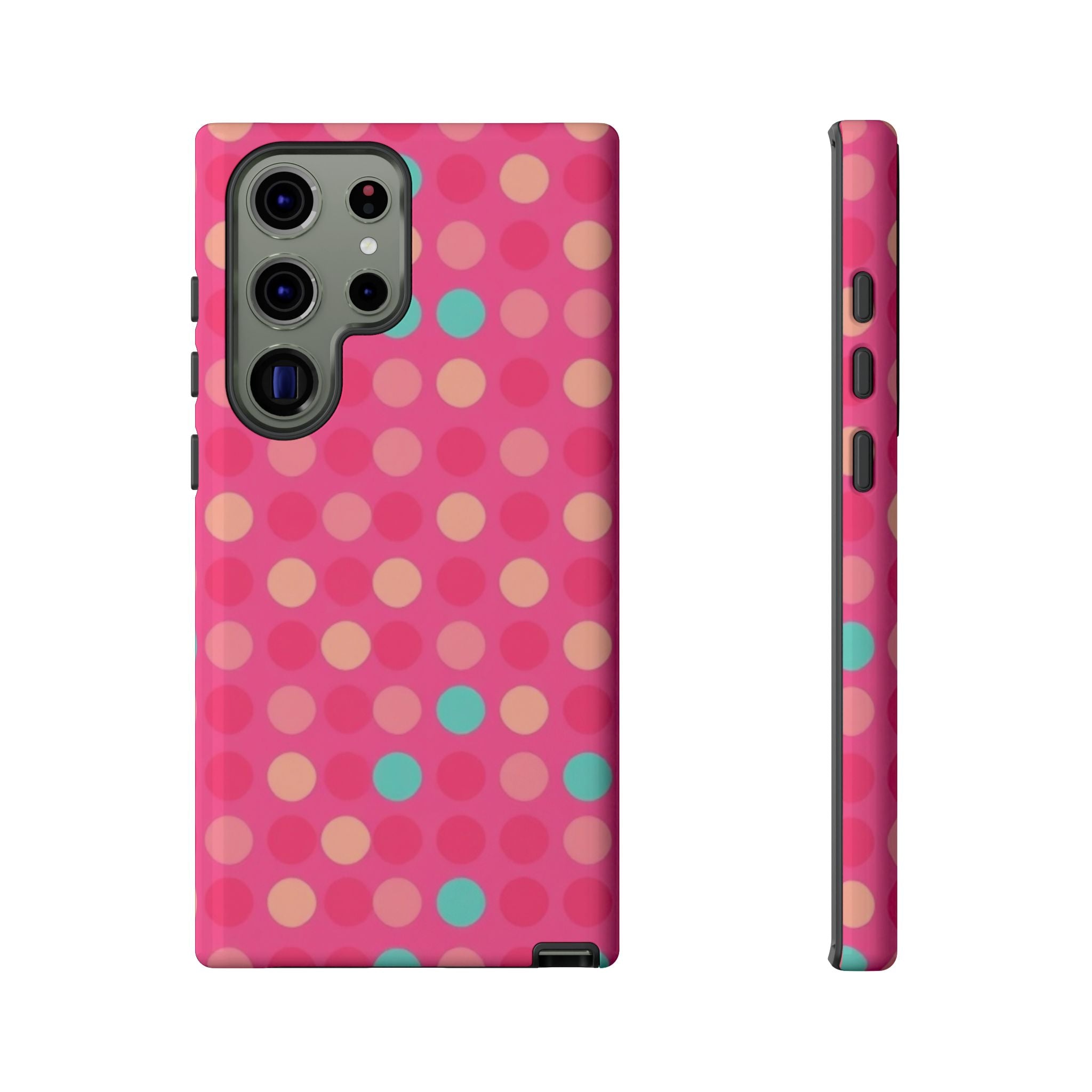 Android OR iPhone Protective Cases - Retro Polka Dots Pattern Tough Case