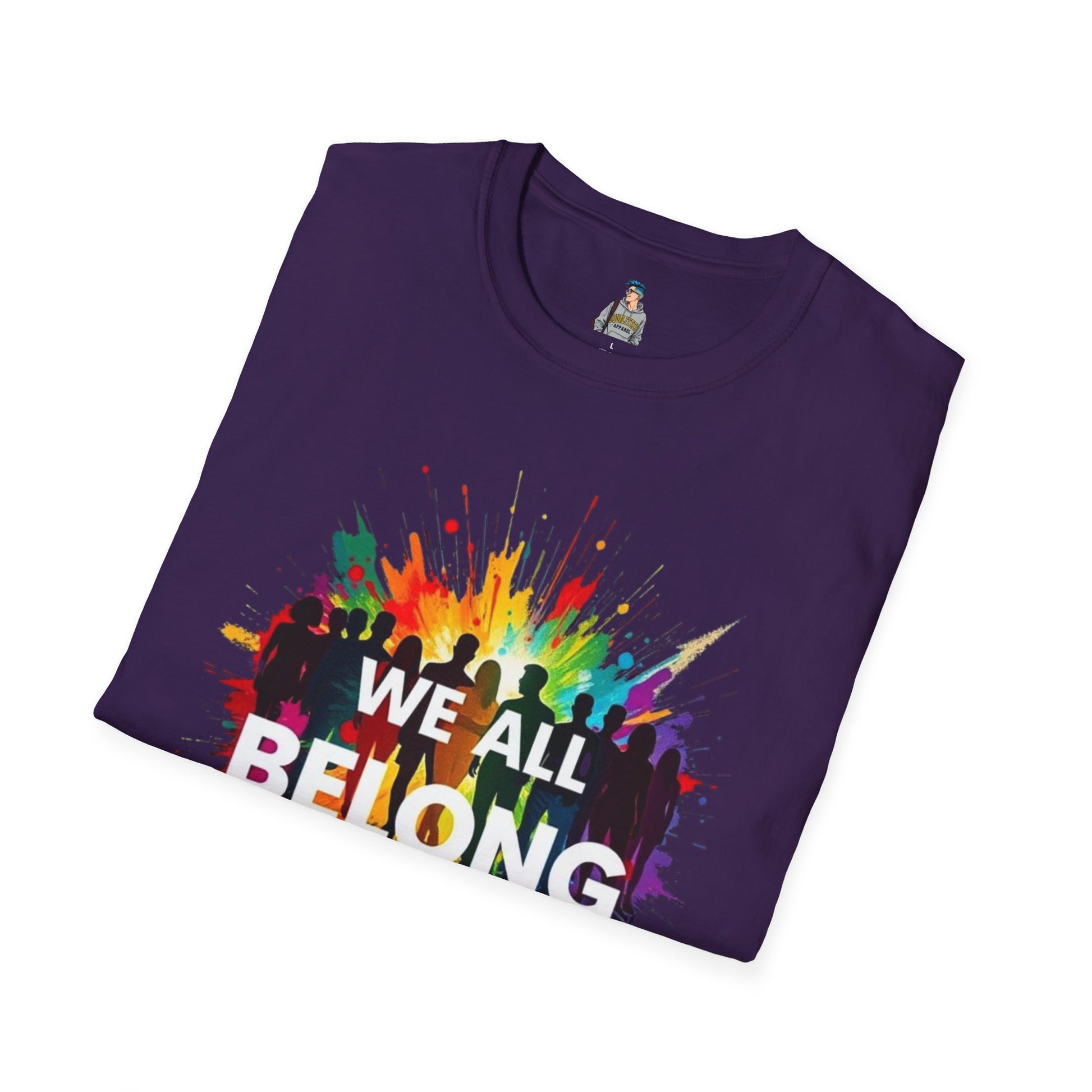 We All Belong Unisex Softstyle T-Shirt - Colorful Pride Tee