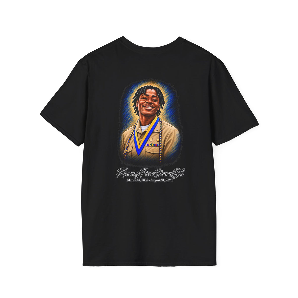 Portrait Front and Back - In Memory of Pierre Damas Bel T-Shirt