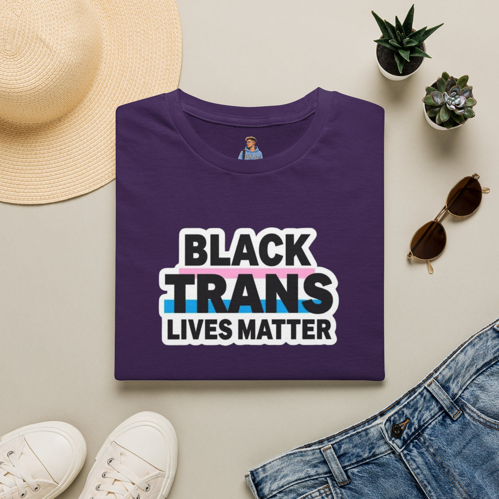 Unisex Softstyle T-Shirt - Black Trans Lives Matter Statement Tee