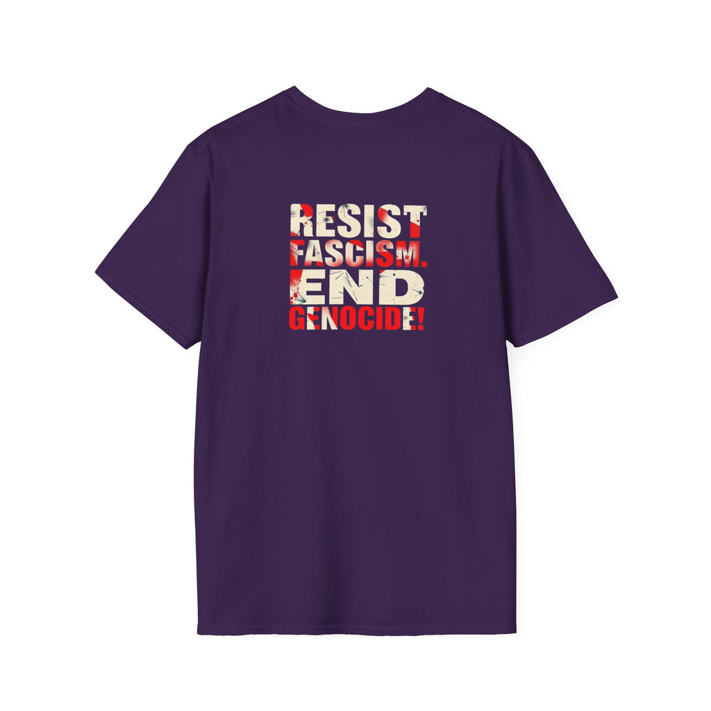Unisex Softstyle T-Shirt - Never Again Now Means Now. For Everyone! Resist Fascism, End Genocide