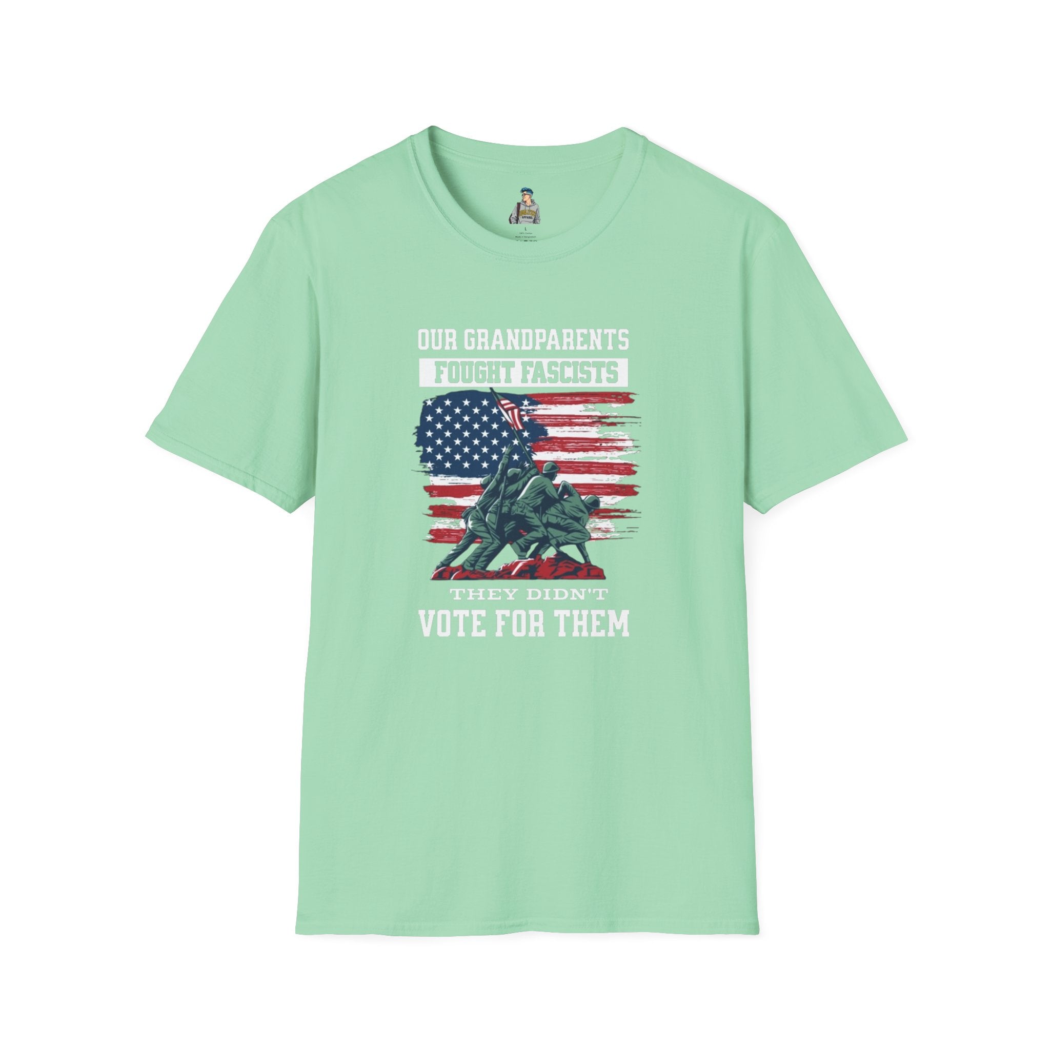 Unisex Softstyle T-Shirt: 'Our Grandparents Fought Fascists' Patriotic Tee
