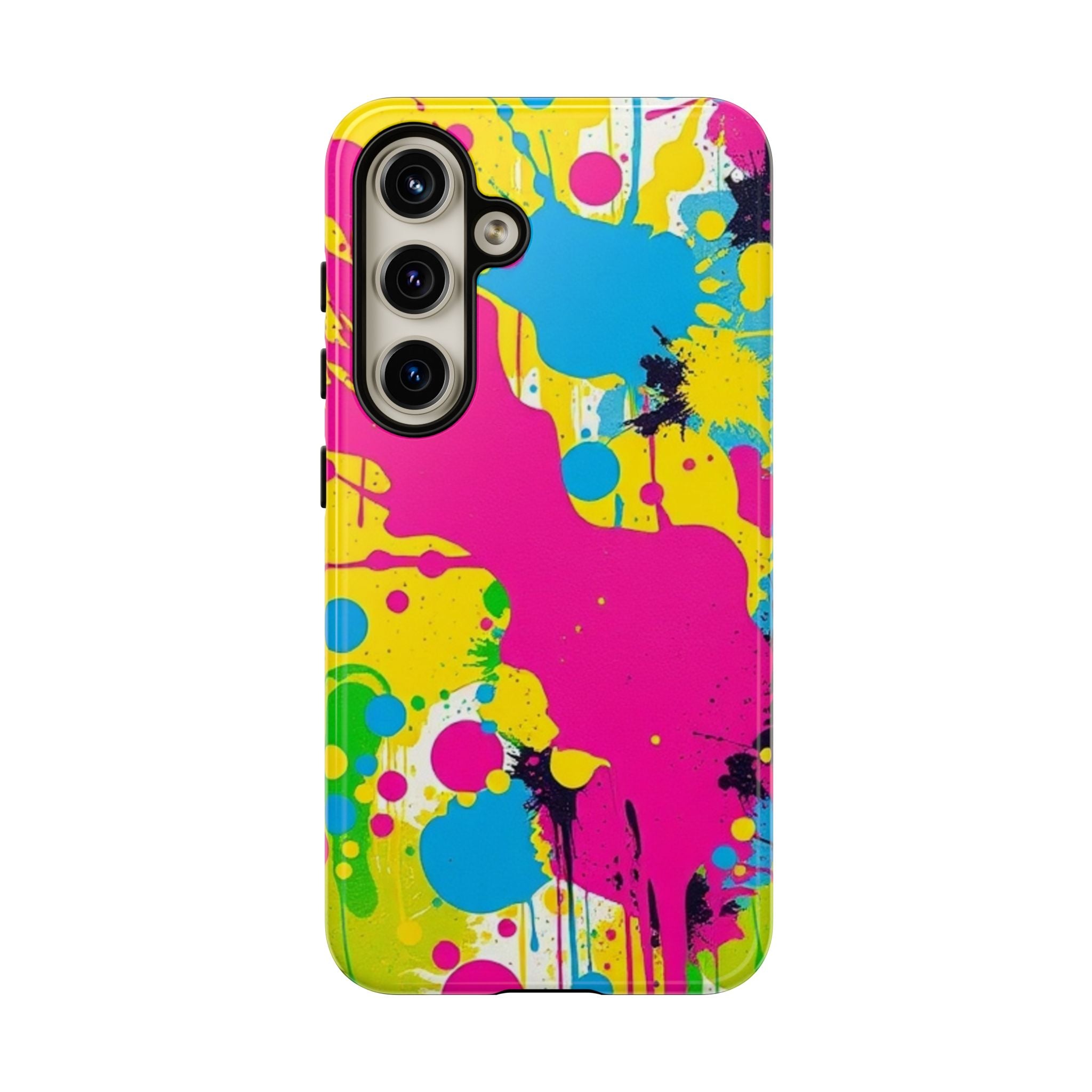 Android OR iPhone Compatible Cases - Crazy Retro Color Splash Design - Unique Tough Cases