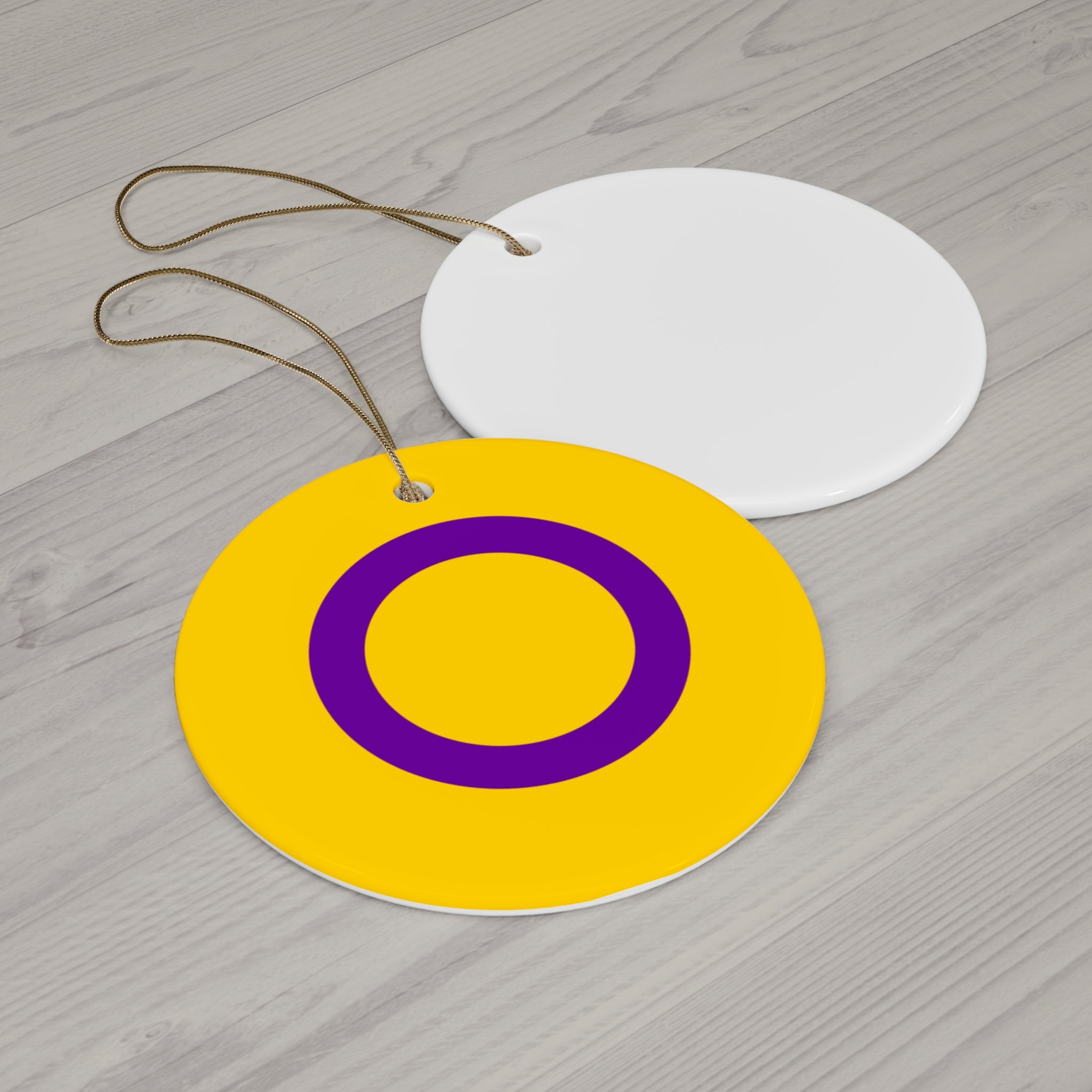 Intersex Pride- 4 Shapes Ceramic Ornaments - Fun and Festive Holiday Decor