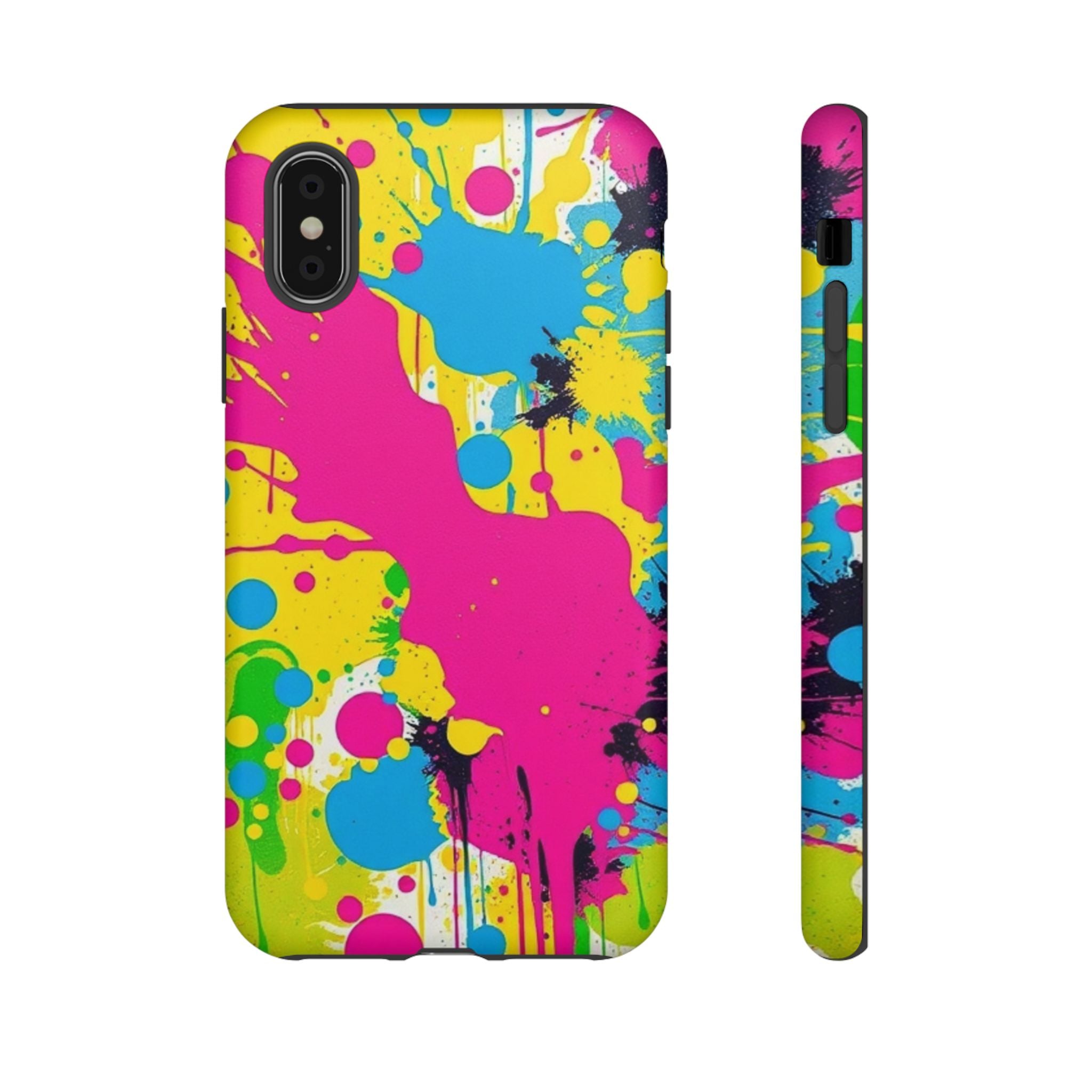 Android OR iPhone Compatible Cases - Crazy Retro Color Splash Design - Unique Tough Cases