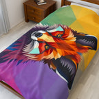 Fractal Fox Velveteen Plush Blanket