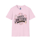 Juneteenth T-Shirt - "Happy Juneteenth" Fireworks Celebration Tee