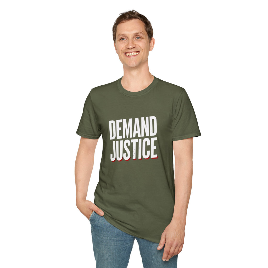 Demand Justice T-Shirt — Bold Protest Tee for Activists & Social Justice Supporters