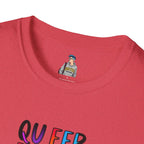 Queer Pride Unisex Softstyle T-Shirt - "Queer People Belong Everywhere"