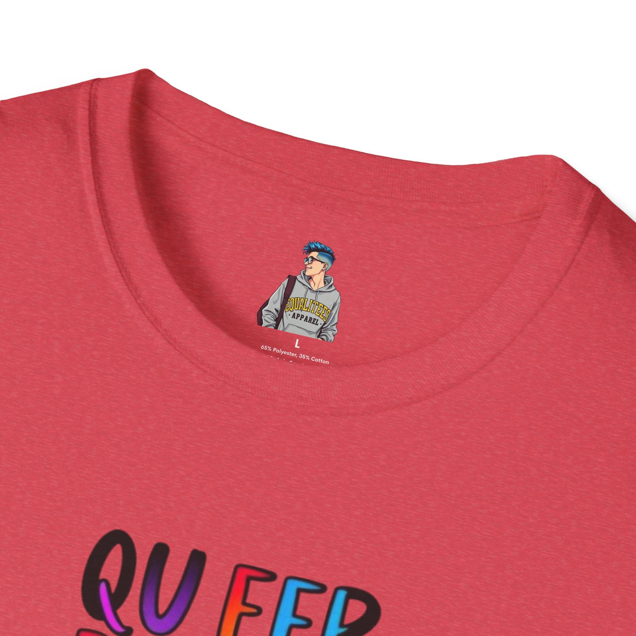 Queer Pride Unisex Softstyle T-Shirt - "Queer People Belong Everywhere"