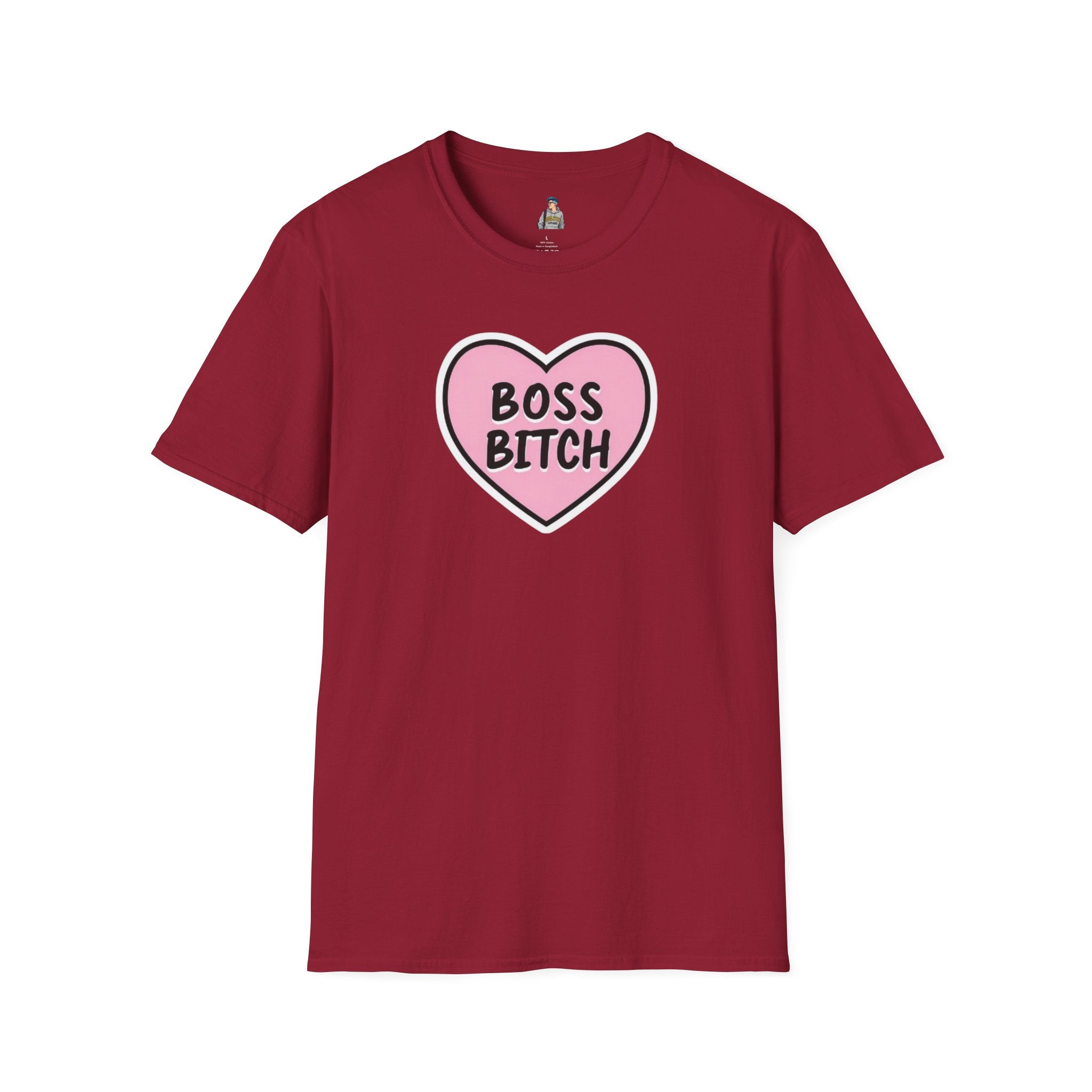 Unisex Softstyle T-Shirt - 'Boss Bitch' Heart Design - Funny Statement Tee