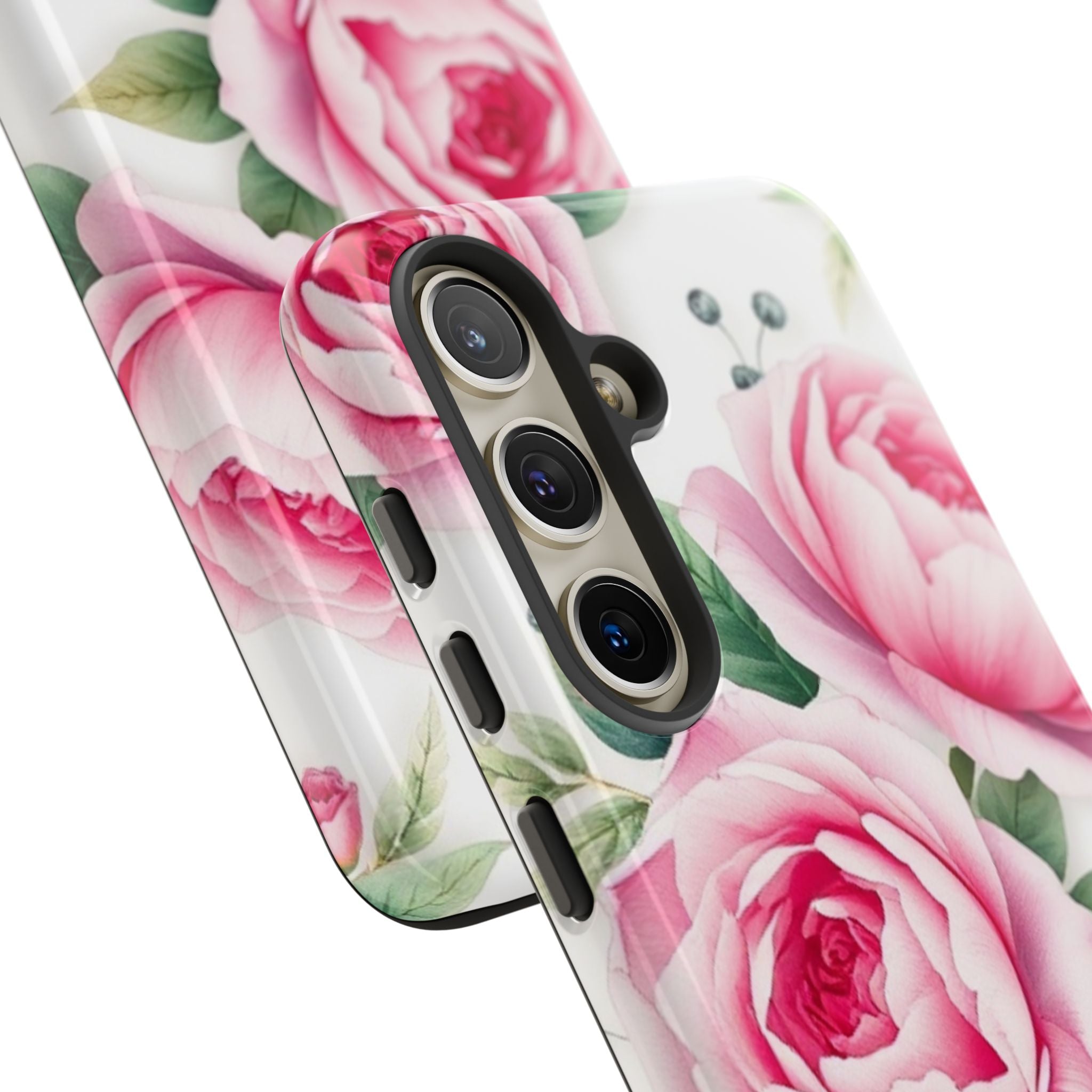 Android OR iPhone Compatible Cases - Pink Flower Design - Unique Tough Cases