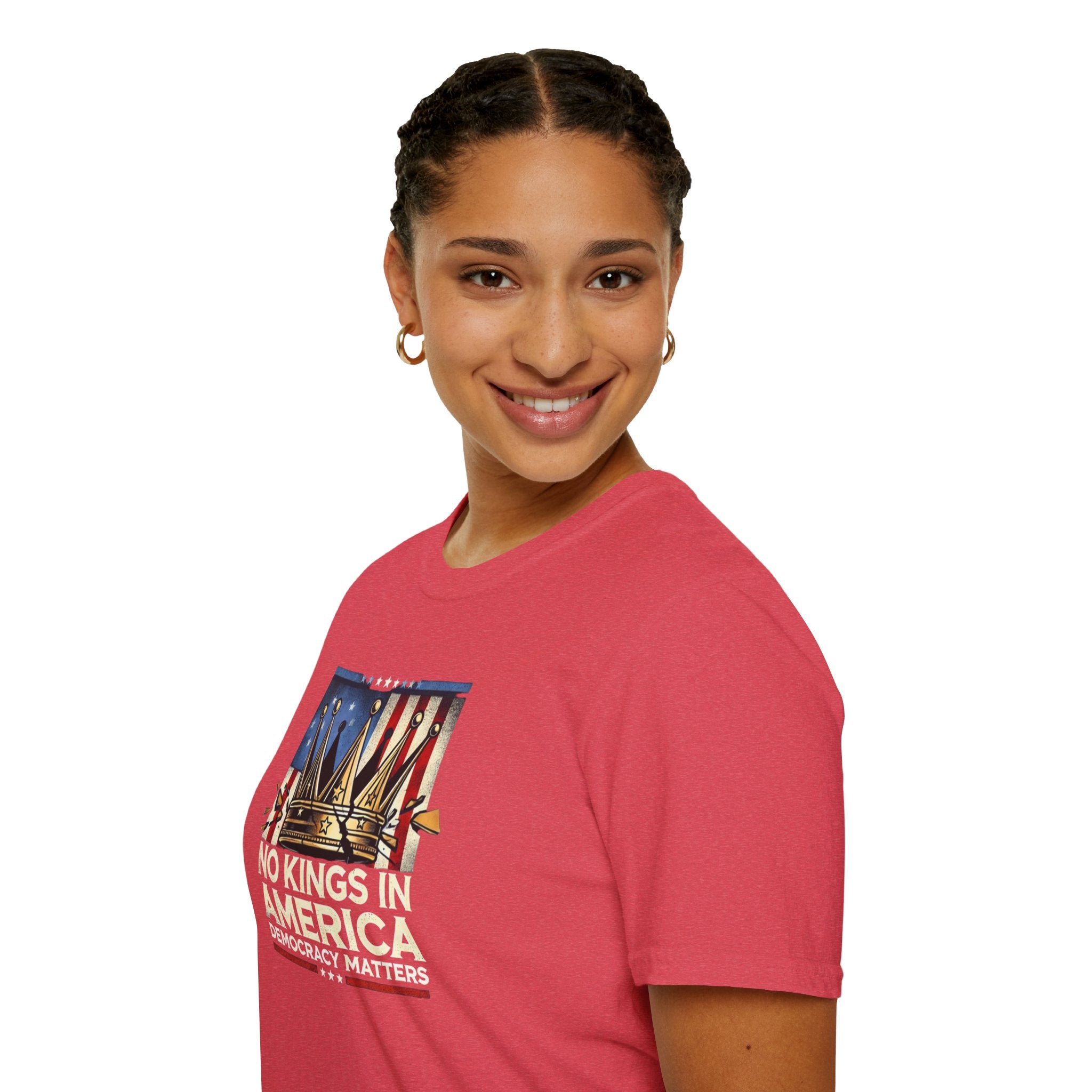 No Kings in America-Democracy Matters  Unisex Softstyle T-Shirt