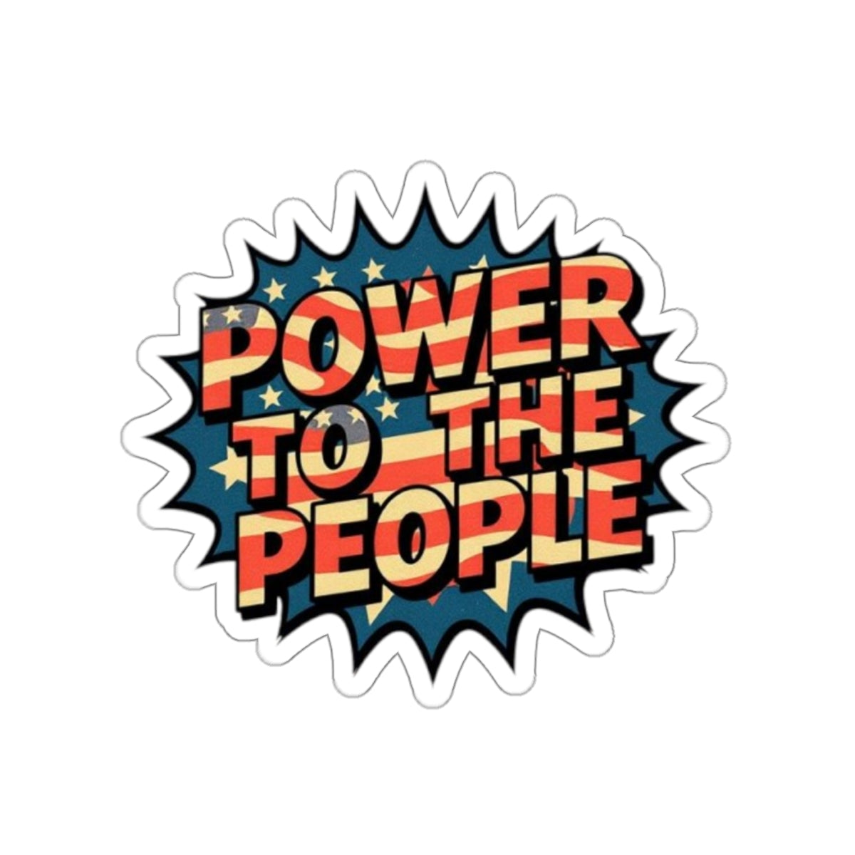 Die-Cut Stickers -  Power to the People Comic Splash Protest Sticker