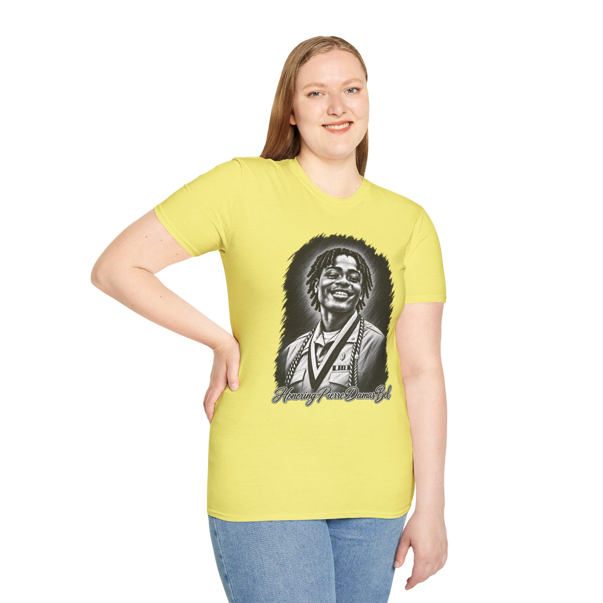 Smiling Portrait Front - In Memory of Pierre Damas Bel T-Shirt