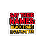Die-Cut Stickers - SAY THEIR NAMES: BLACK TRANS LIVES MATTER