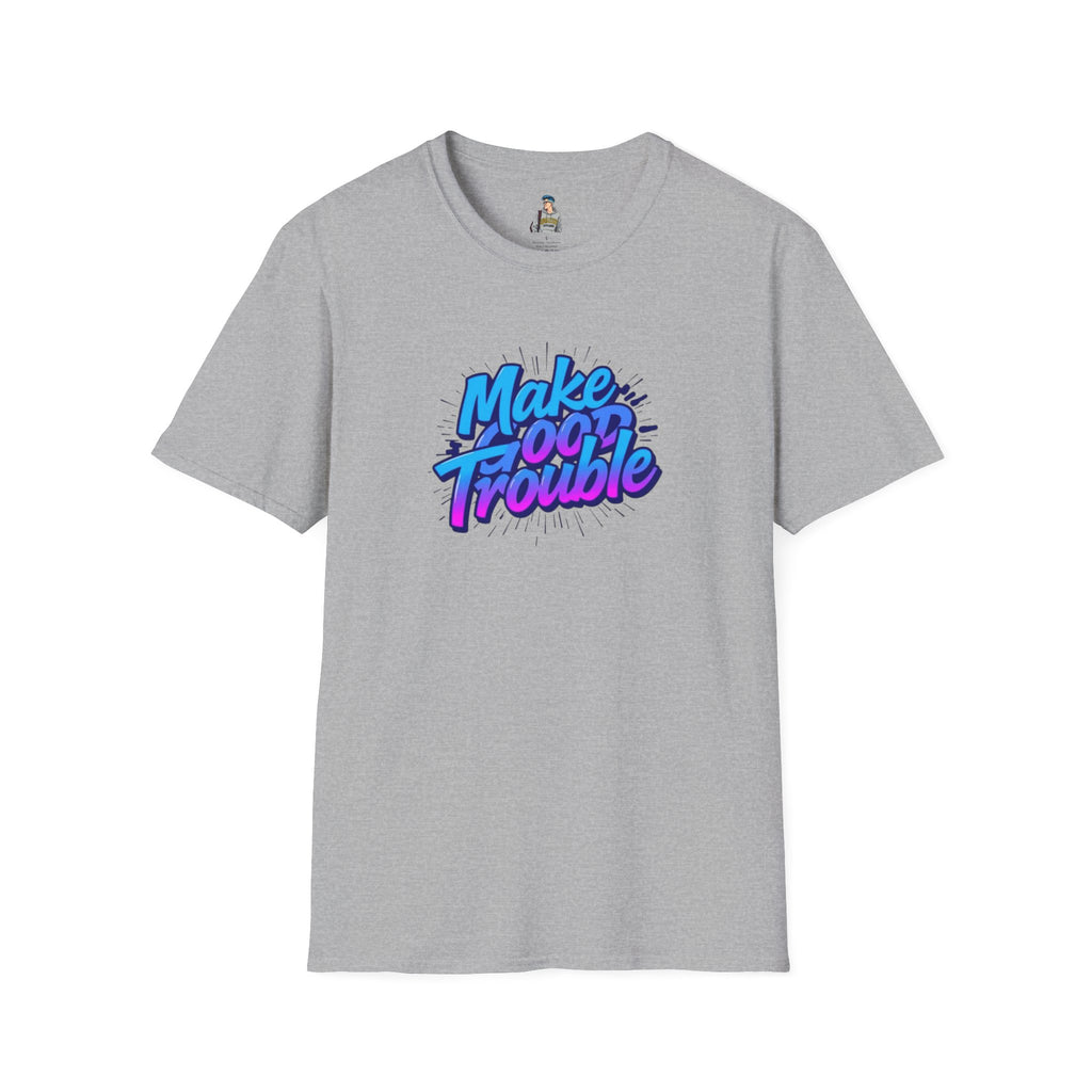 Make Good Trouble Blue Graphic Unisex T-Shirt - Fun & Bold Design for Everyday Wear