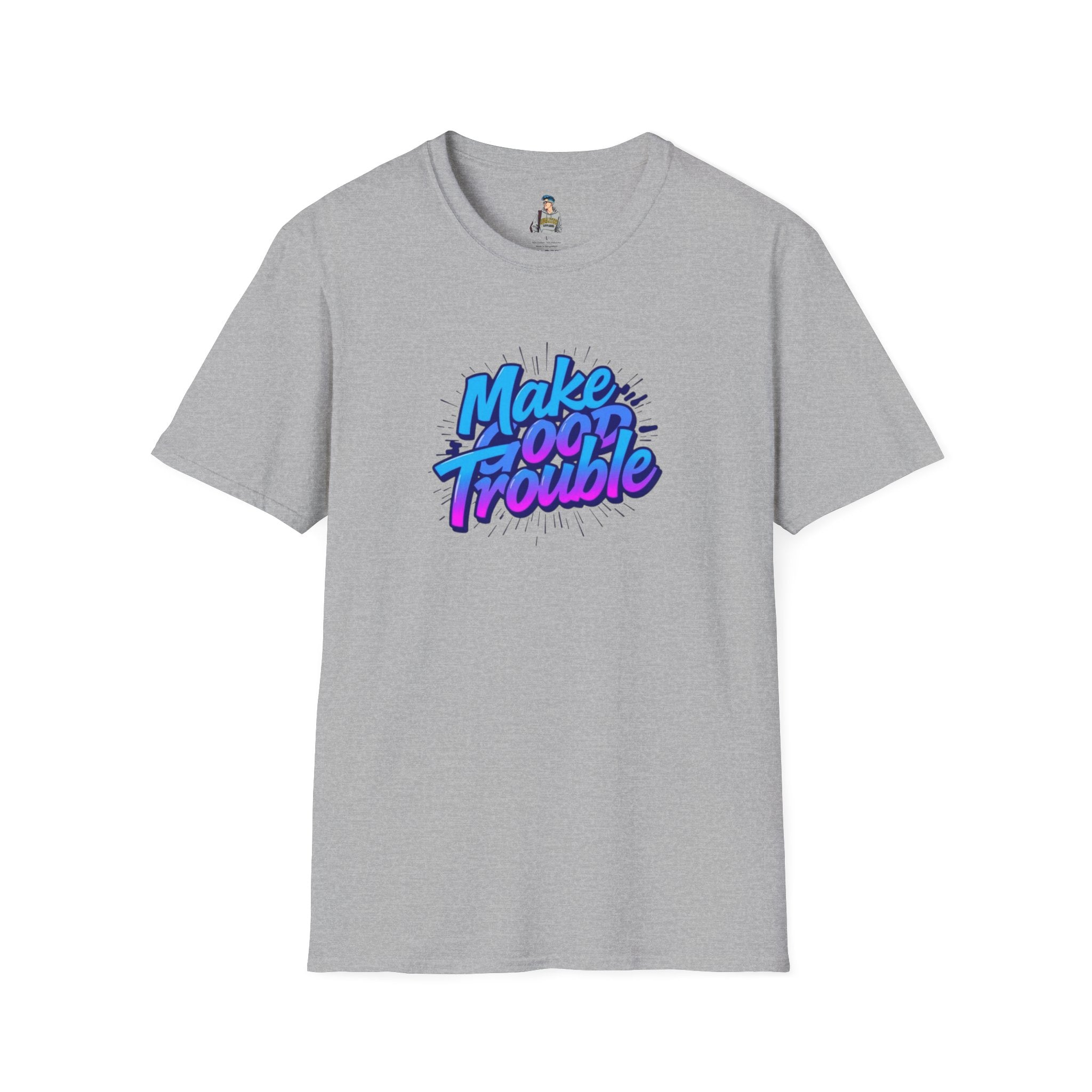 Make Good Trouble Blue Graphic Unisex T-Shirt - Fun & Bold Design for Everyday Wear