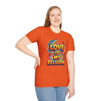 T-Shirt — "Love Is My Religion" Retro Rainbow Graphic Tee
