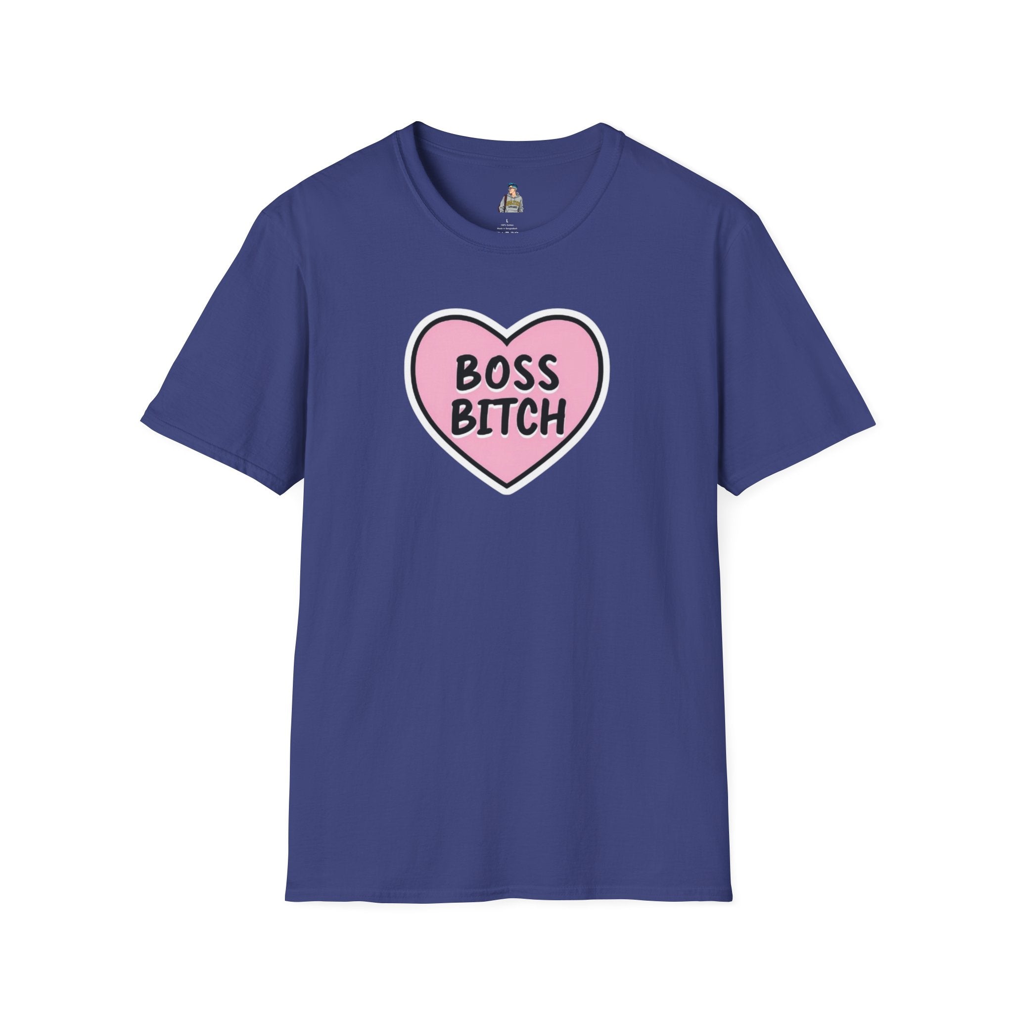 Unisex Softstyle T-Shirt - 'Boss Bitch' Heart Design - Funny Statement Tee