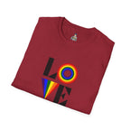 Vibrant LOVE Design for Pride Unisex Softstyle T-Shirt