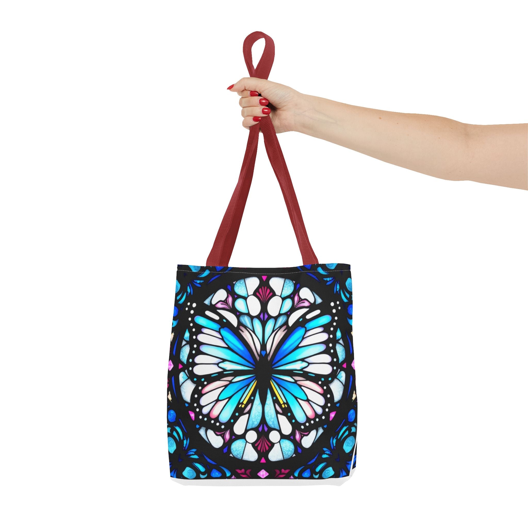Colorful Butterfly Stained Glass Design Tote Bag