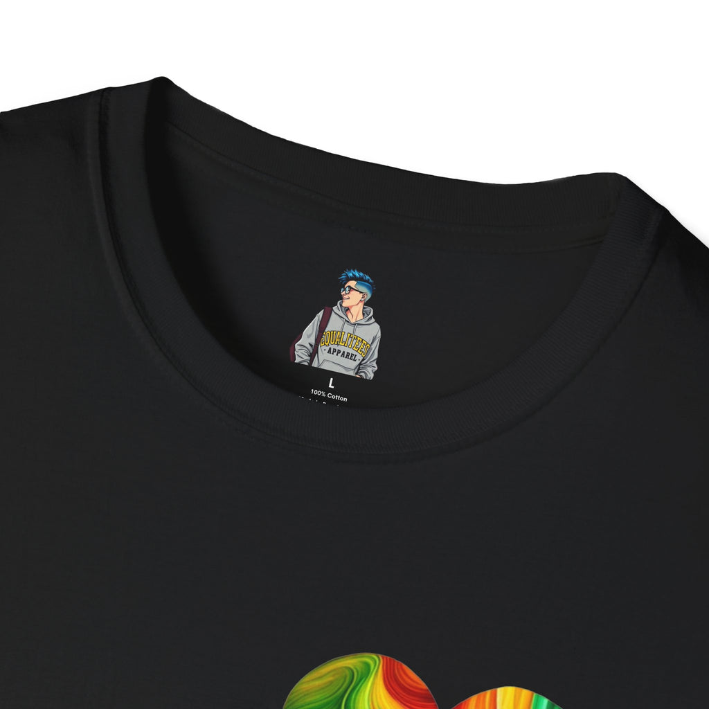 Unisex Softstyle T-Shirt - Pride Heart Design with 'Existence is Resistance'