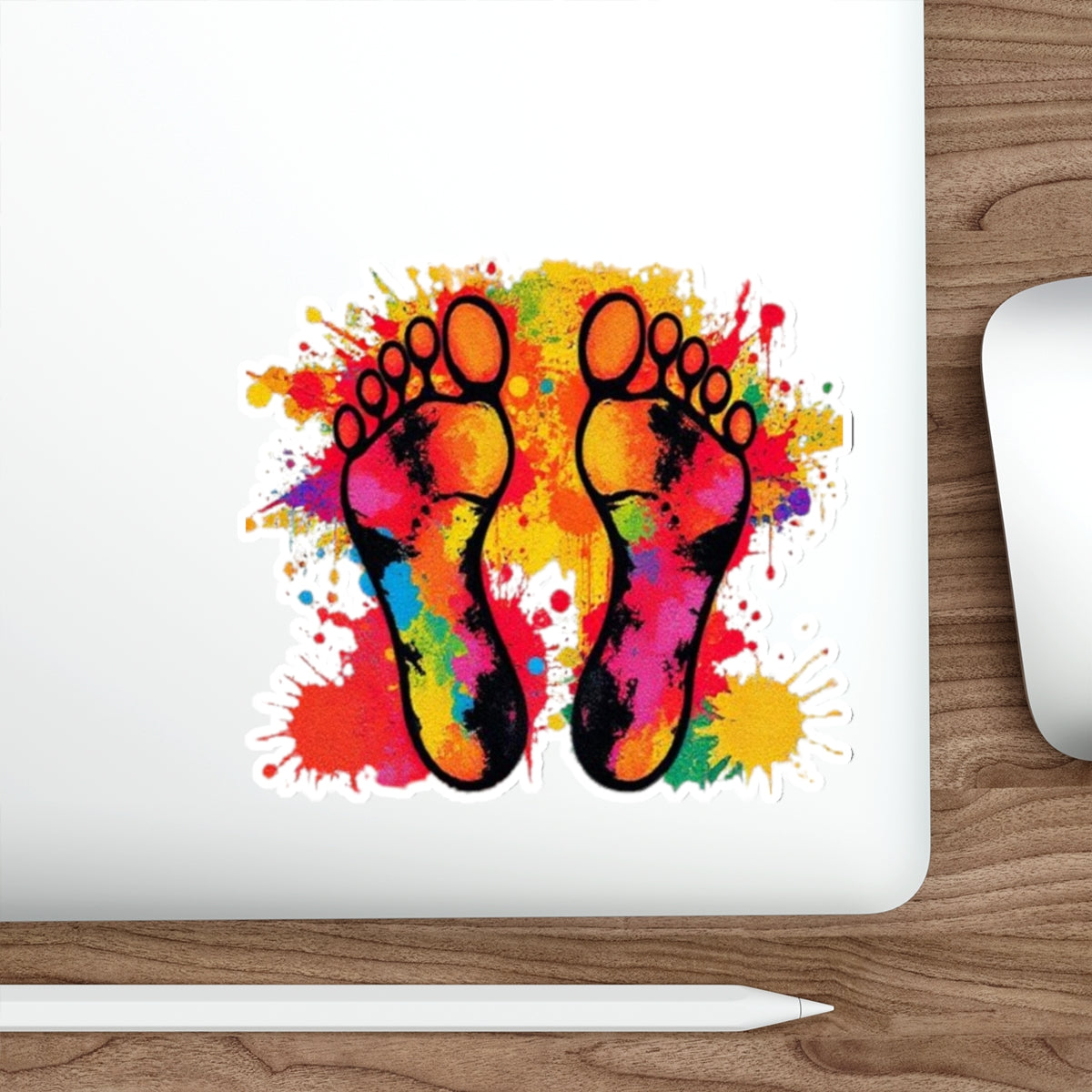 Die-Cut Stickers - Rainbow Feet Splattered Paint