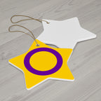 Intersex Pride- 4 Shapes Ceramic Ornaments - Fun and Festive Holiday Decor