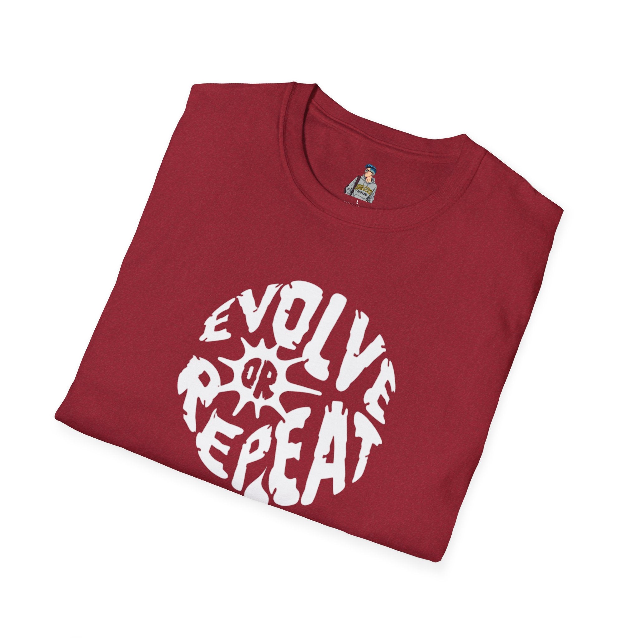 Evolve or Repeat Unisex Softstyle T-Shirt - Modern Inspirational Tee