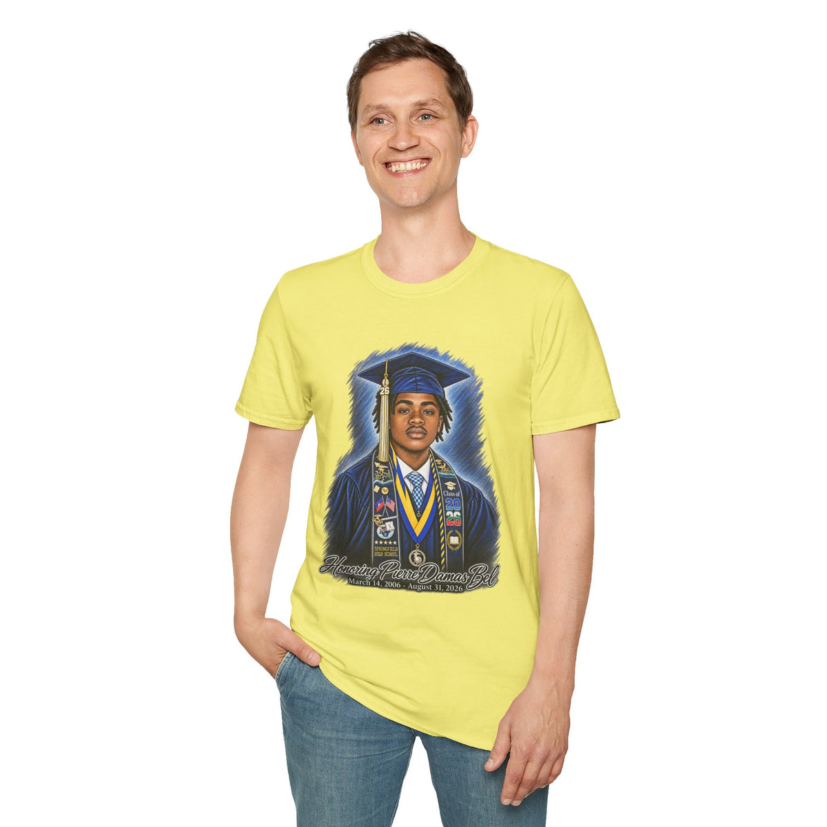 Portrait Front and Back - In Memory of Pierre Damas Bel T-Shirt