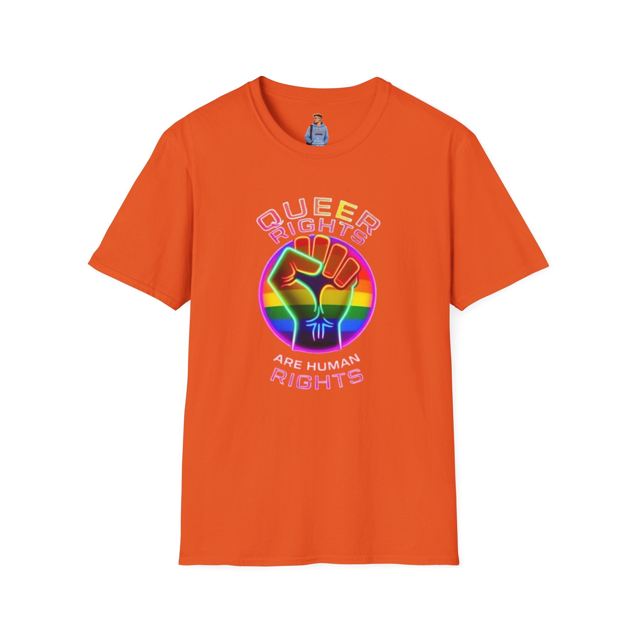 Unisex Softstyle T-Shirt - Queer Rights Are Human Rights Statement Tee