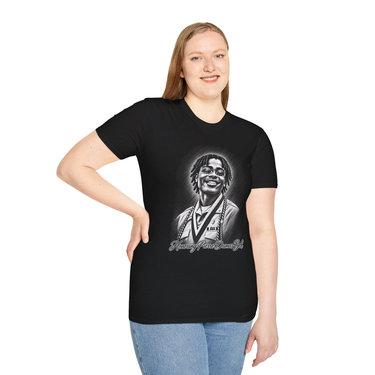 Smiling Portrait Front - In Memory of Pierre Damas Bel T-Shirt