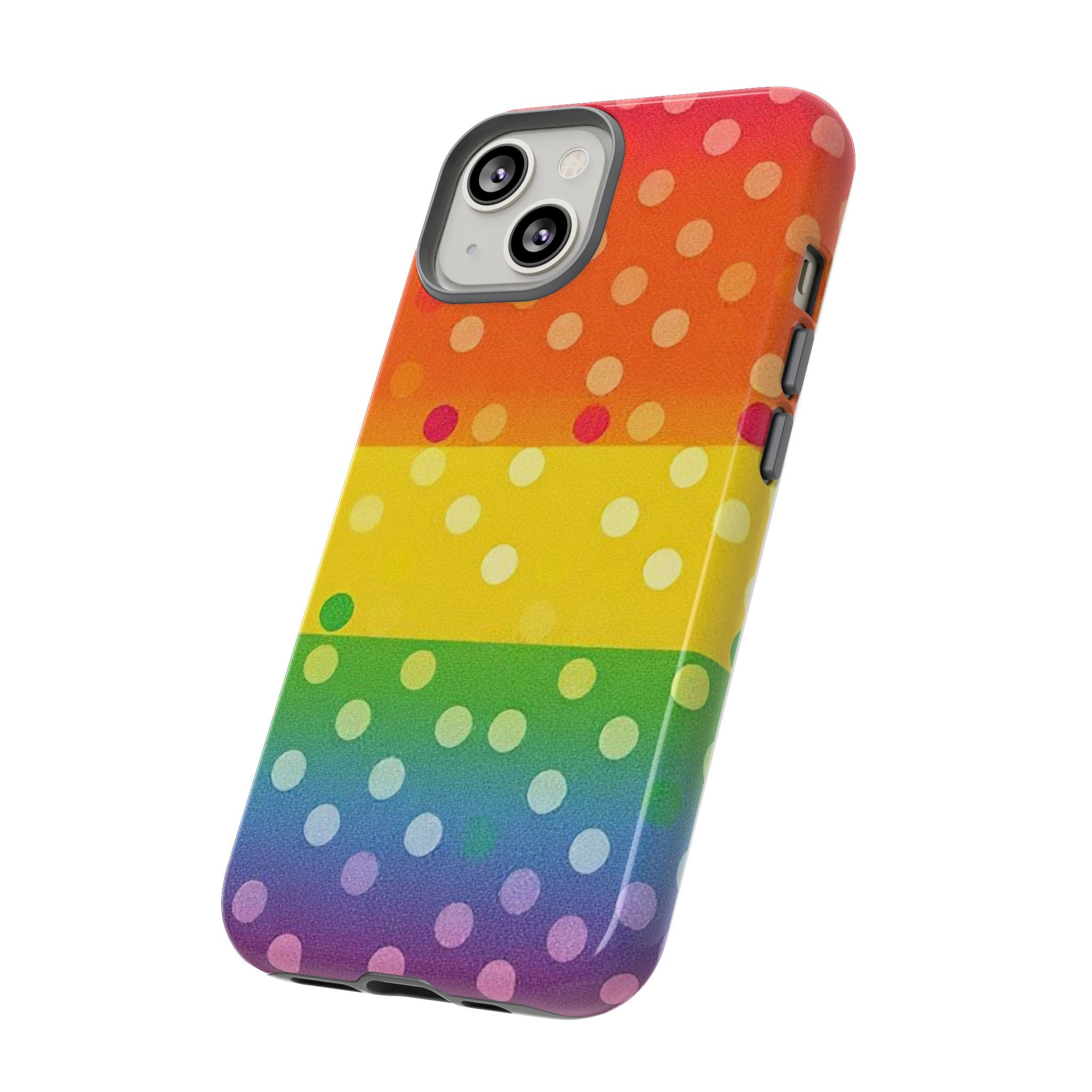 Rainbow Polka Dot Tough Phone Case for iPhone