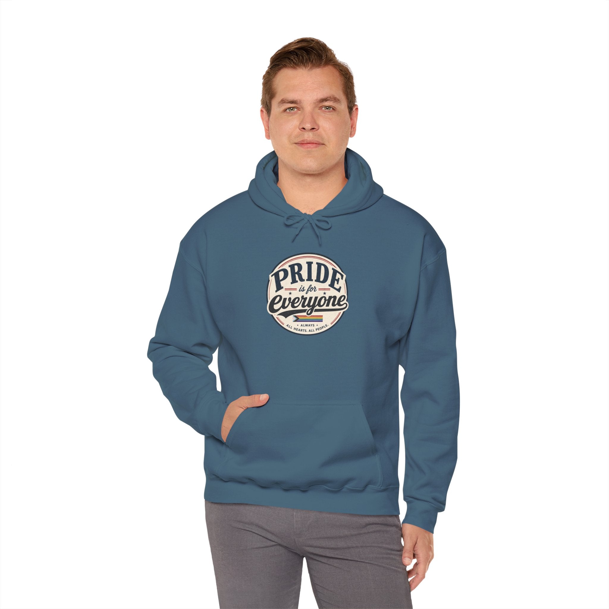 Pride Is For Everyone Pullover Hoodie — Vintage Graphic Inclusivity Sweatshirt