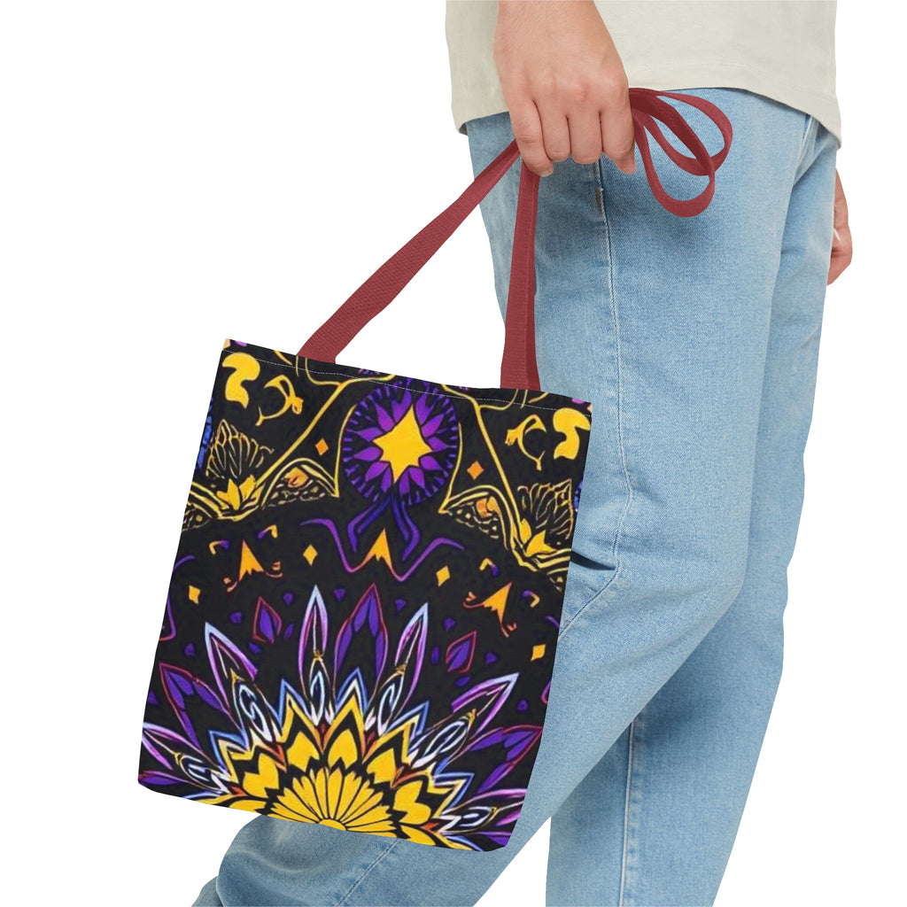 Purple & Yellow Design Tote Bag